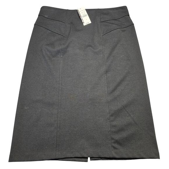 New York Co Black Skirt NEW $32 Stretch Pencil Midi Aline Women's Size 4 Unlined - Picture 1 of 7